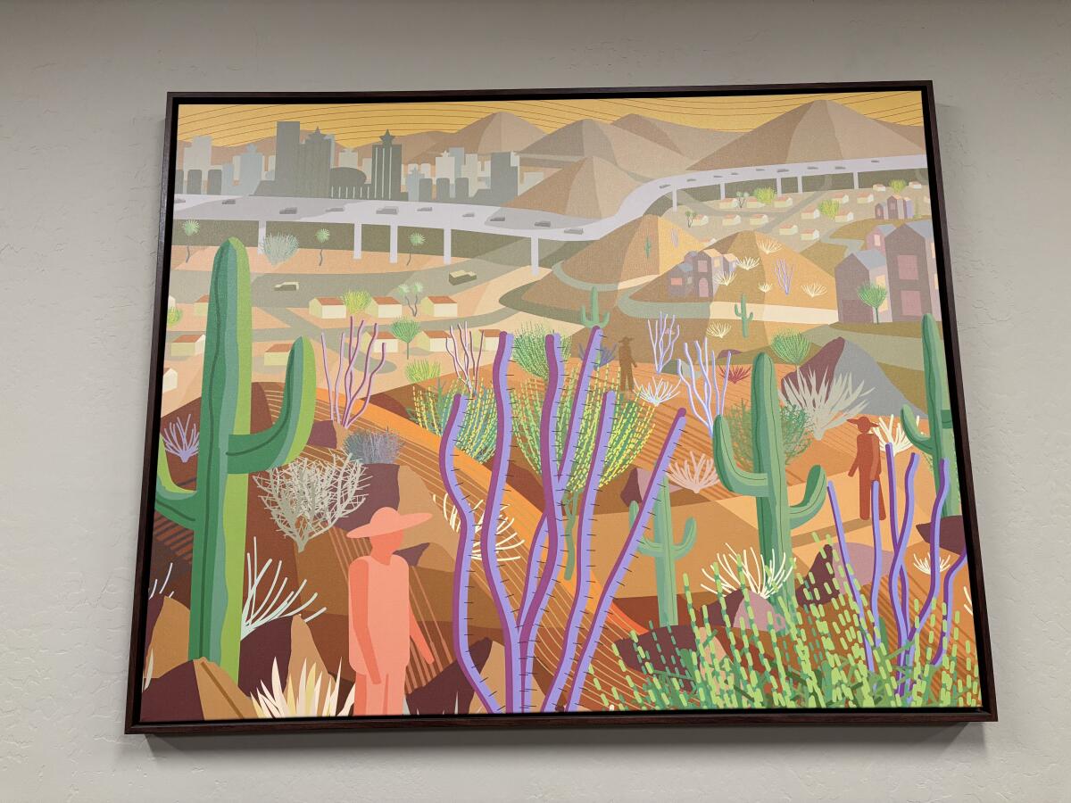 A painting of metro Phoenix, on display at Arizona's Palo Verde nuclear plant.