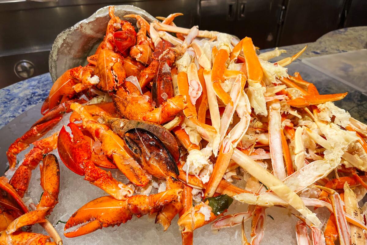 Crab legs at Seafood Spectacular at the Wynn.