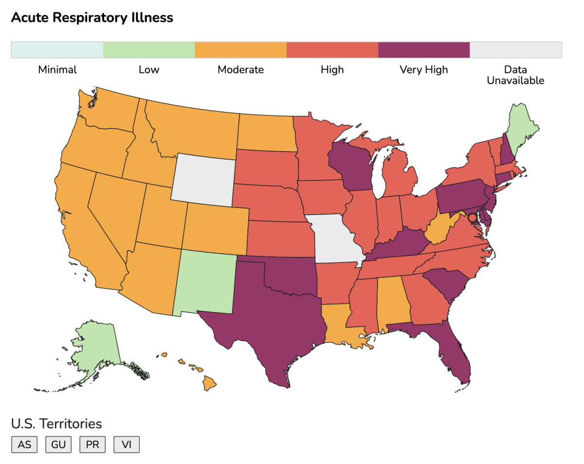 A map of states in different colors.