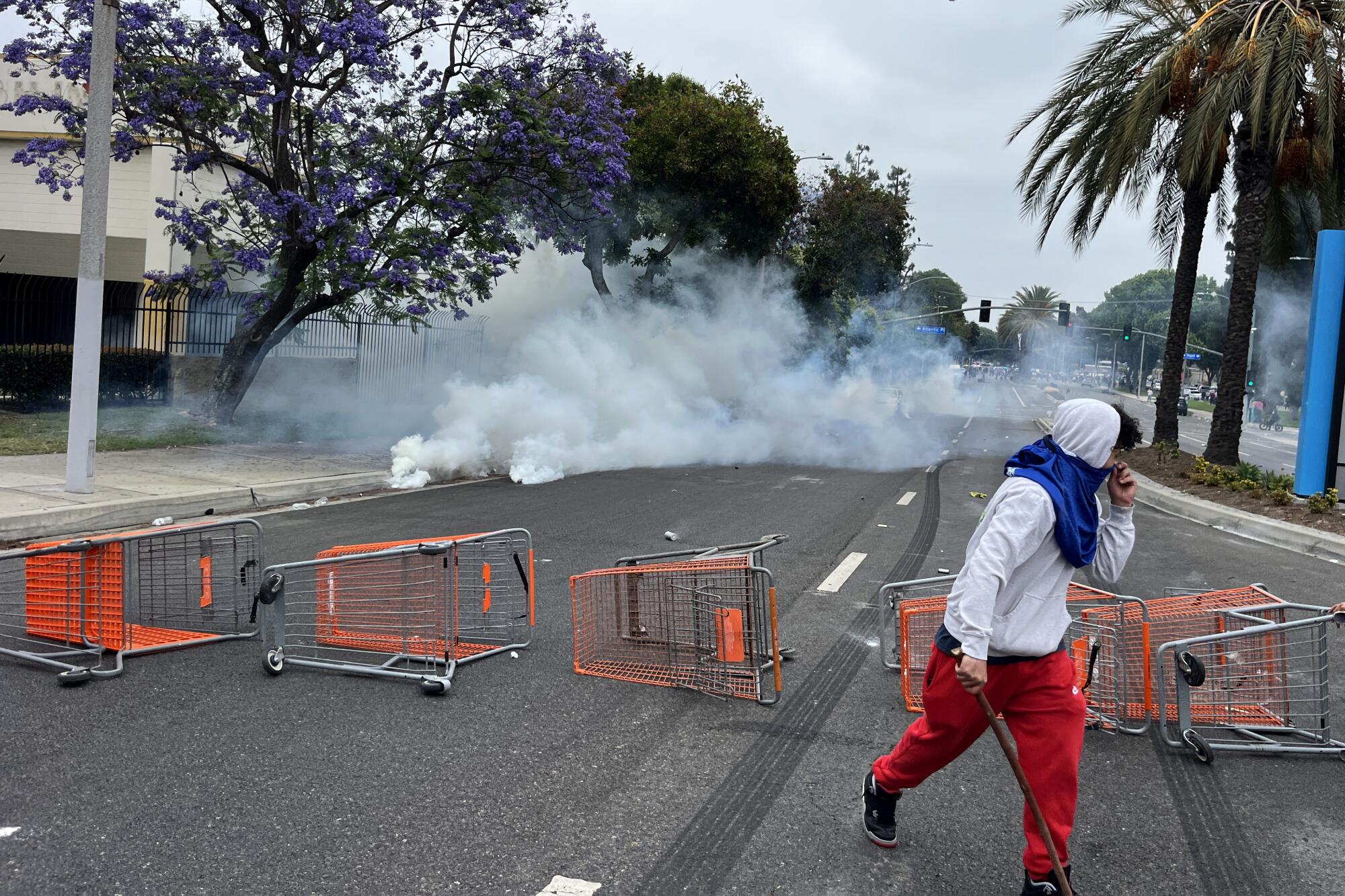 People block off the street during protests