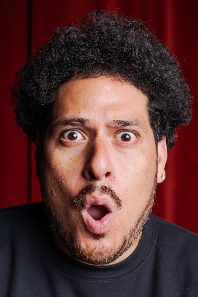 Glendale, CA May 1, 2025 - LA comedian Jack Jr. at Alex Theater in Glendale Thursday, May 1, 2025 for comedy special about his Armenian/Mexican heritage. (Emil Ravelo/For The Times)