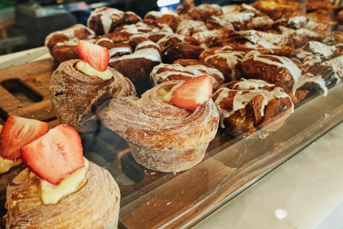 The pastry case at Melrose cafe Bella's Bread and Butter