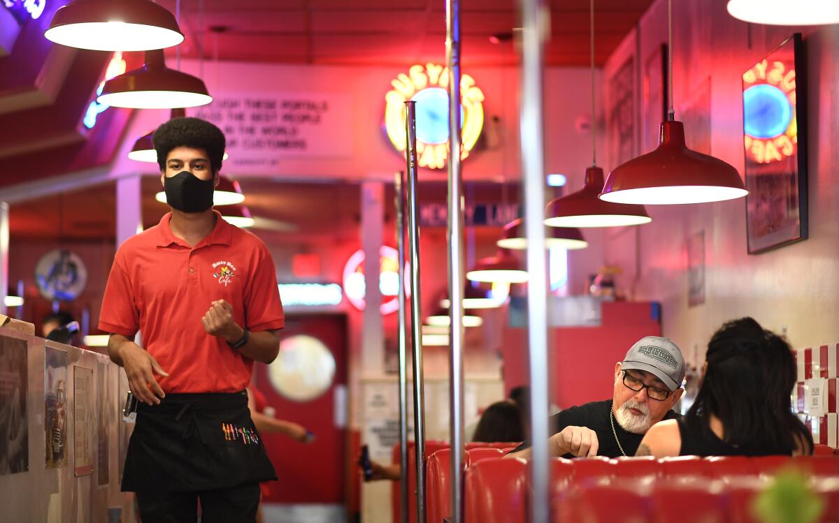 Diners at Busy Bee 50's Cafe in Ventura.