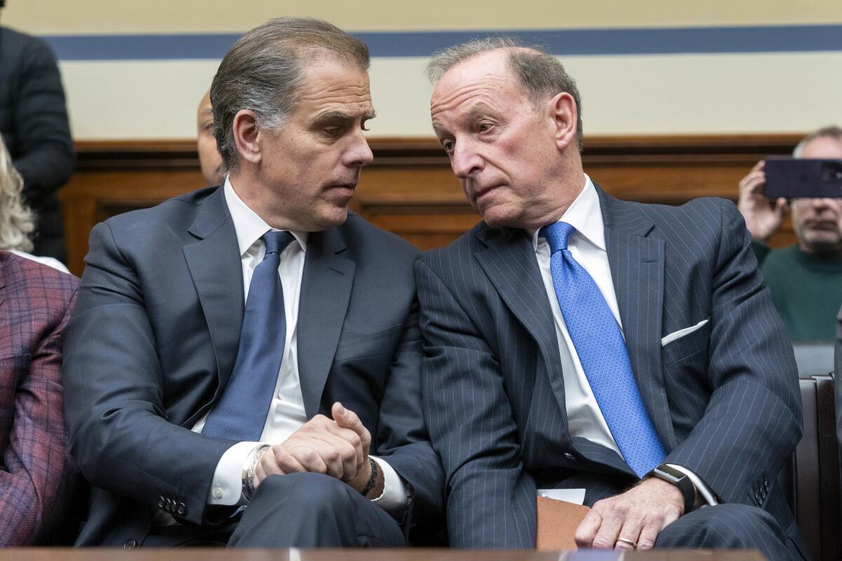Hunter Biden, left, and attorney Abbe David Lowell in 2024.