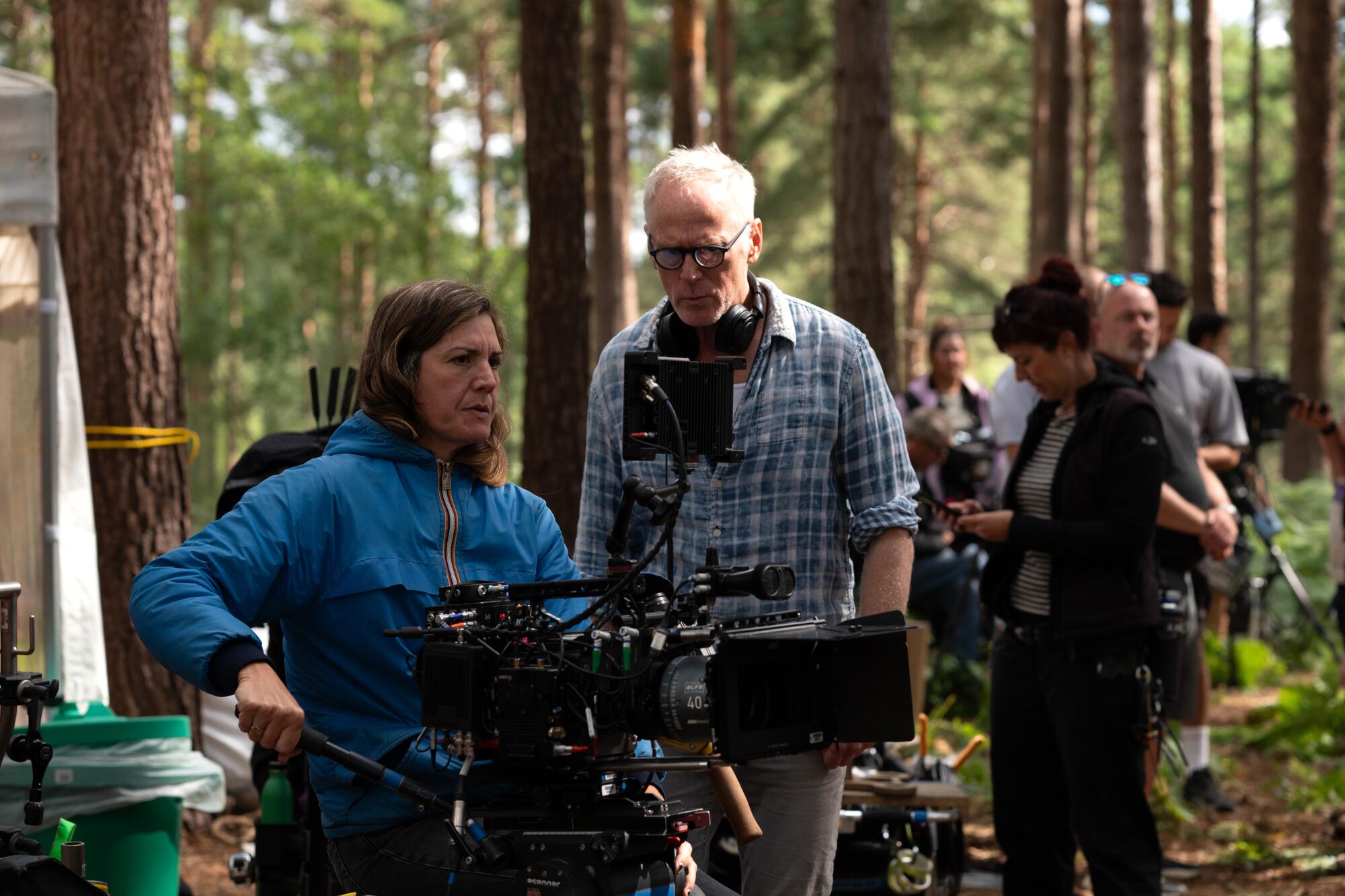 Camera operator Claire Pie, left, with director Alan Taylor.