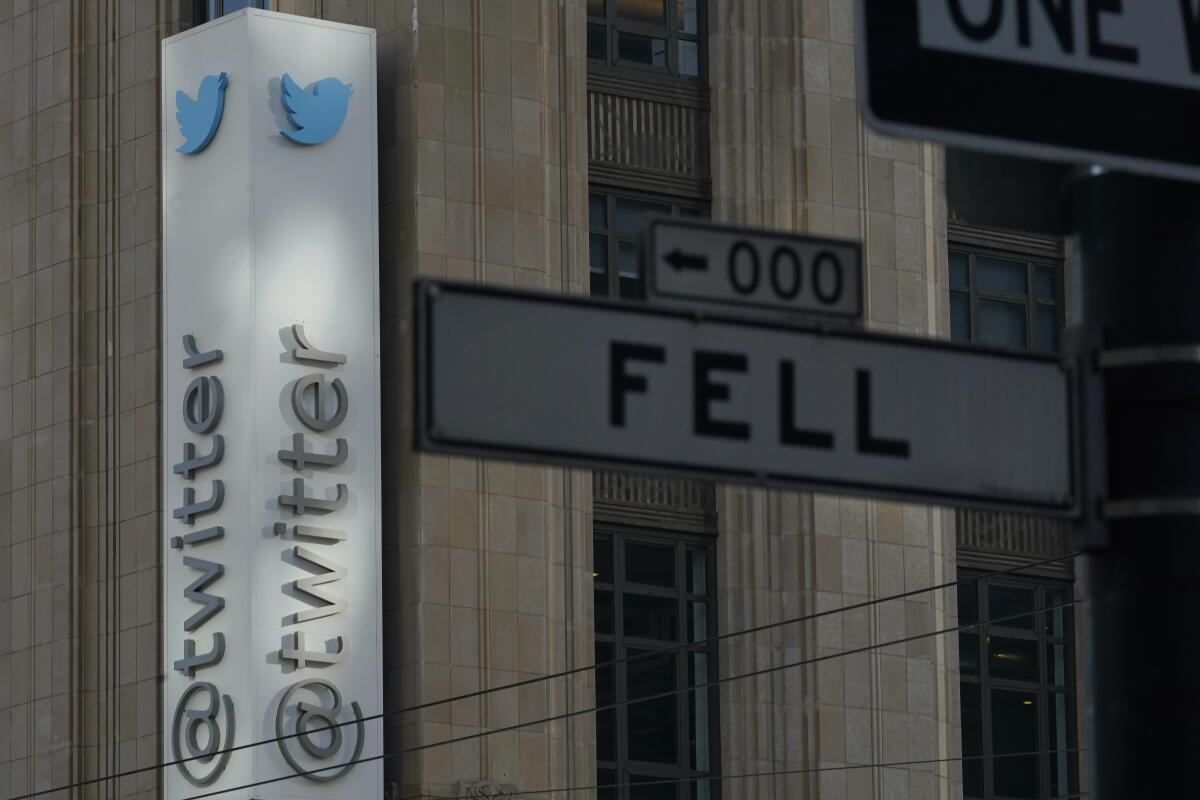 A view of Twitter headquarters in San Francisco.