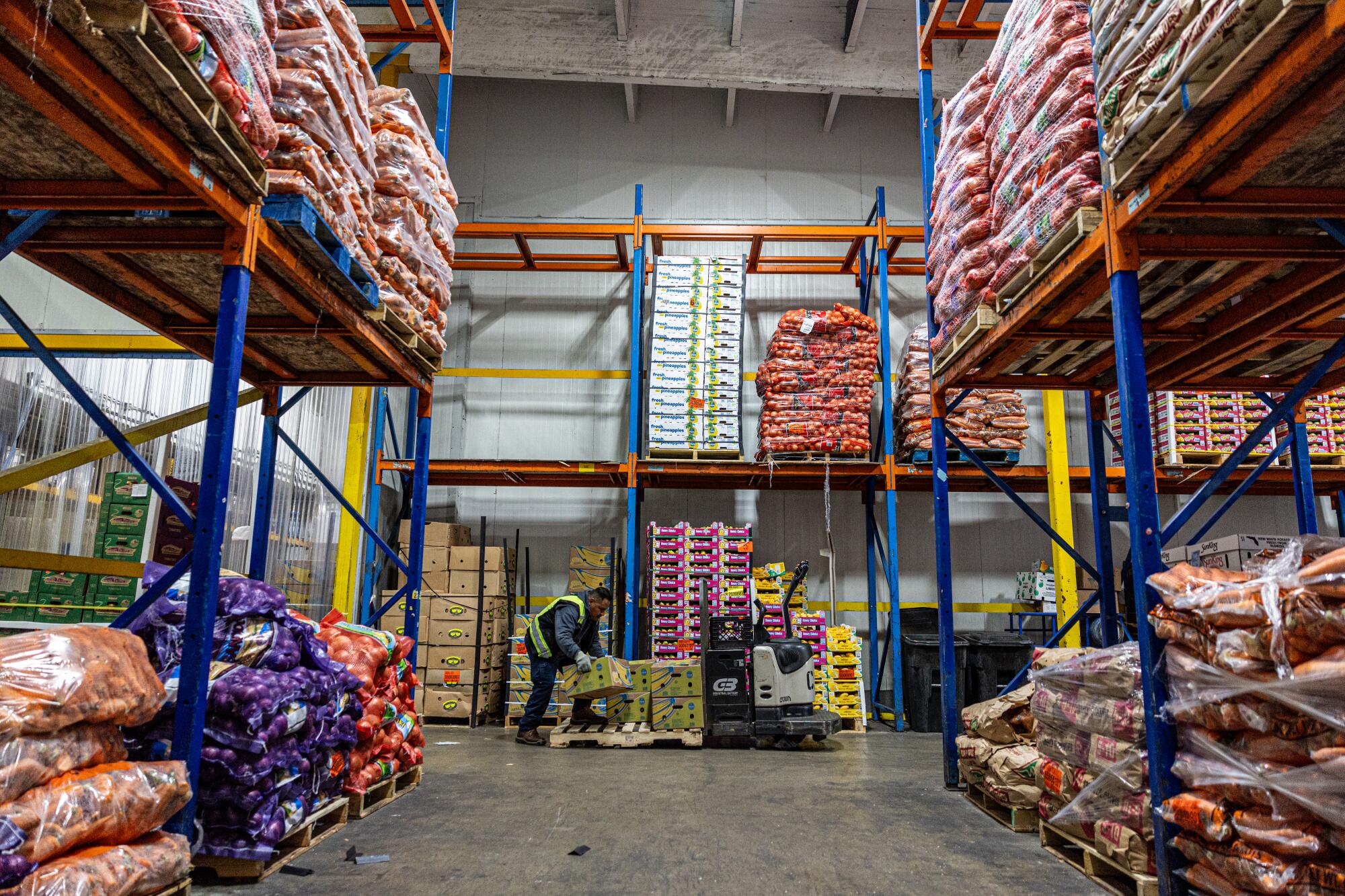 Inside Coast Tropical, where domestic and imported produce is stored.