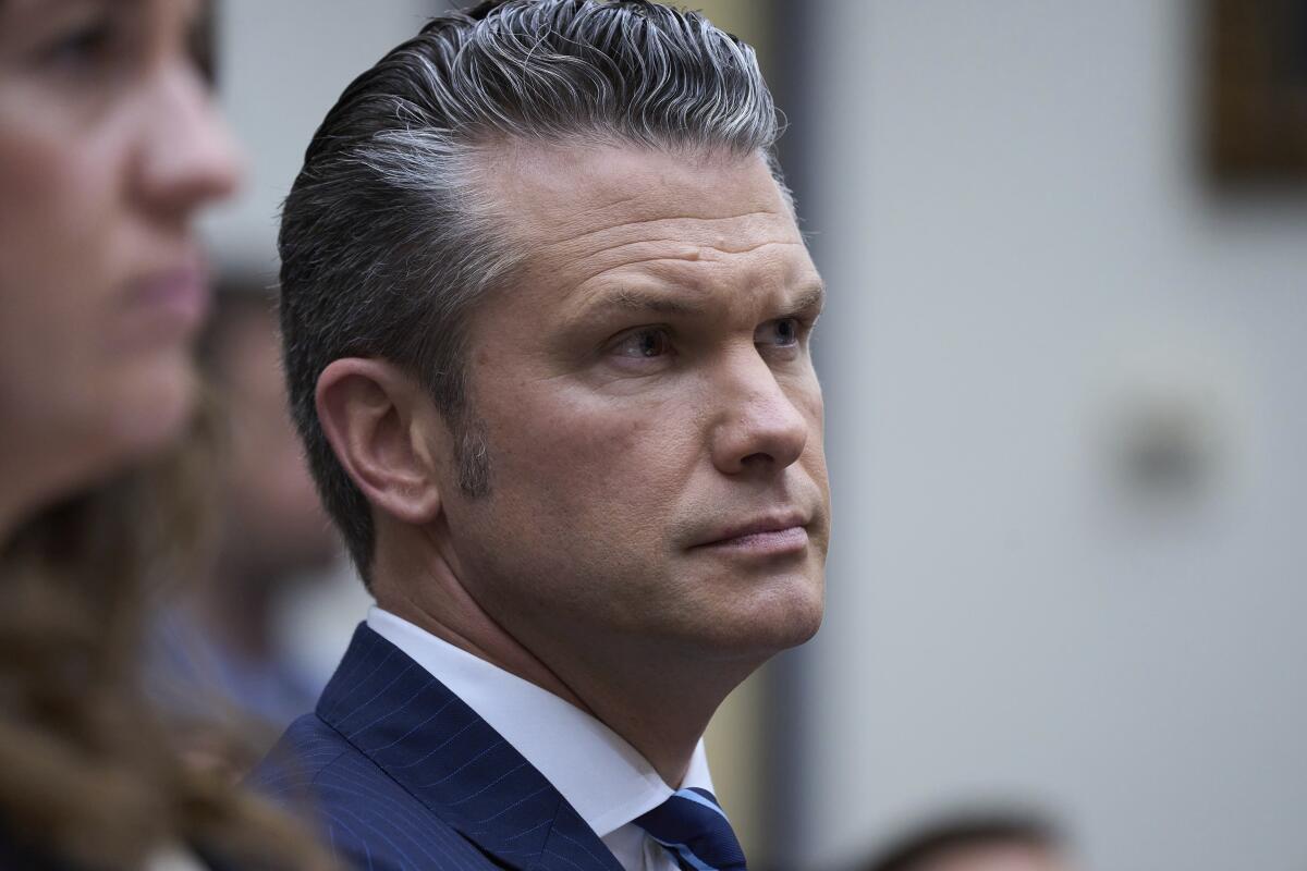 Defense Secretary Pete Hegseth fields questions from the House Armed Services Committee on Thursday.