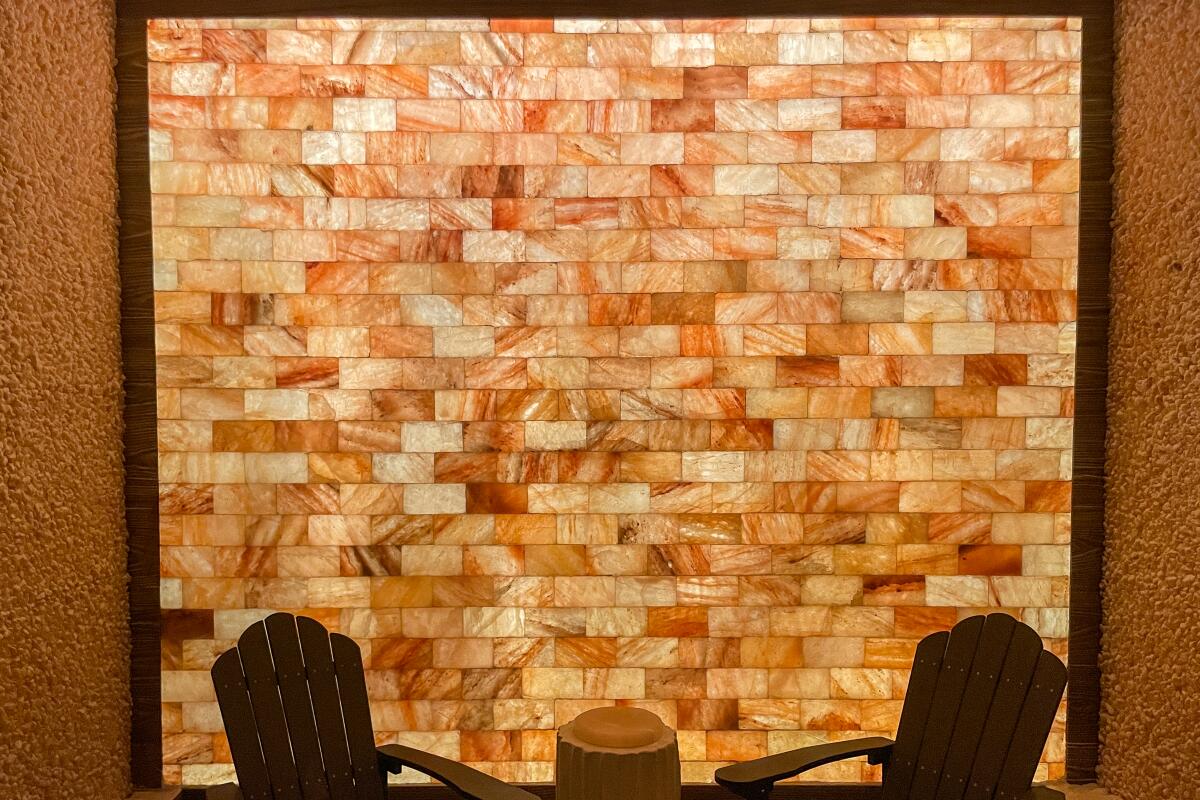 Inside the salt room at Linq spa.